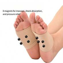 1 Pair Magnetic Insoles, Magnetic Arch Support Half Socks, Shock Absorption, Massage Foot Sole; Breathable Elastic Foot Arch Bandage, Suitable For All Shoe Types