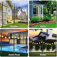 2/4/6 Pack String Light Poles, Outdoor String Light Pole 10 Ft Forked Metal Light Pole With Adjustable Outdoor Light Stand, Deck, Backyard, Garden, Wedding, Rustproof And Sturdy With Hooks - màu đen - Xem 8