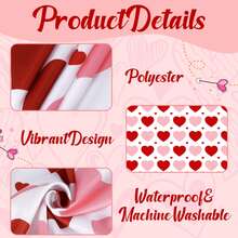 1pc Valentine's Day Tablecloth Is A Pink And Red Heart-Patterned Rectangular Polyester Tablecloth With A Romantic Holiday Style. It Features A Heart-Shaped Border And Various Heart Designs, Suitable For Home, Kitchen, And Dining Table Decorations. It's The Perfect Choice For Valentine's Day Celebrations And Romantic Dinner Decorations. Also Suitable As A Valentine's Day Gift, Home Decoration, Bridal Gift, And Valentine's Day Party Supplies. - Multicolor - View 8