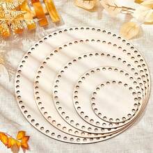 5pcs Unfinished Wooden Crochet Woven Basket Bottoms - Round, DIY Crafts & Weaving Supplies, Suitable For Bags And Baskets, Blank Art Boards, Durable Wooden Weaving Material For DIY Crafts, Crochet, Adult Crafts, Sewing Supplies, Sewing And Personalized Gifts, DIY, Craft Kits, Great For Adult Crafts, Craft Supplies And Home Decor Items, Weaving Essentials, Weaving Accessories