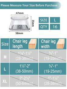 4/8/16/24 件椅腿地板保护垫 - 厚 TPE 硅胶家具滑块，透明椅套，用于降噪和地板保护，耐用家具脚垫，适用于桌椅、沙发和咖啡桌（圆形、方形） - 透明淺灰 - 查看 47
