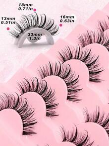 5Pairs Fluffy Wet Look Manga Lashes Thick Thai Style Anime Cosplay False Eyelashes Clear Band Spiky Dramatic Photogenic Doll Lashes Japanese Korean Lashes - 漫畫中濕漉漉的睫毛 - 查看 8