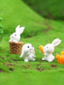 1 set Decoración artística de conejito de dibujos animados para Pascua - Multicolor - Ver 8