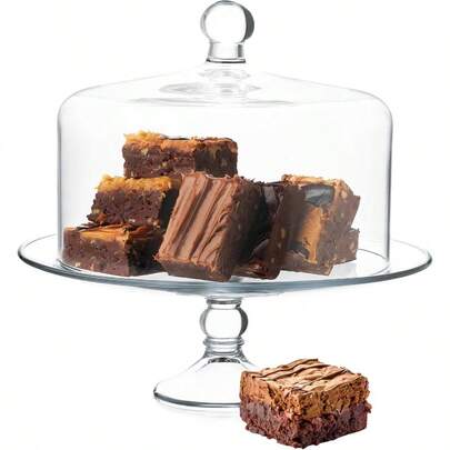 Libbey Selene Glass Cake Stand With Dome