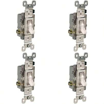 Legrand Pass And Seymour 660WSLCC10 Trademaster 15 Amp Single Pole Illuminated Toggle Light Switch Lighted When Off Residential Grade White 1 Count
