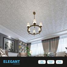 Decorative Ceiling Tile 2x2, Lay In Ceiling Tile 24x24 Pack Of 12pcs Spanish Floral In Matt White - 24"x24" + White - View 4