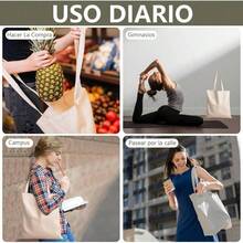 Bolsas Tote Bag Ecolgicas de Manta Cruda, Bolsa Reutilizable para Pintar y Personalizar, Robusto y Duradero, Bolsas de Lona para el trabajo, viajes y compras - 20 + 40 x 35 x 10 cm - Ver 8