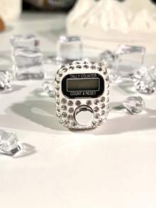 New Convenient Finger Counter, Adjustable Rhinestone Mini Handheld Counter, Electronic Rosary Ring Counter, Prayer Accessories, Multi-Purpose Counter, Compact Fashionable Luxury Ring, Counting Portable For Men & Women, Suitable For Holiday Gifts, Prayer Counting, Etc.