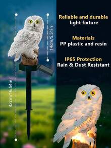 2/1PC Outdoor Solar Statue Light, Resin Owl Solar LED Garden Plug In Light, Outdoor Garden Solar Light, Automatic Light Sensing Four Seasons Decoration, Warm Yellow Light, IP43 Waterproof, Very Suitable For Courtyard, Lawn And Festival Celebrations, Outdoor Decoration | Decorative Outdoor Light | Solar Light, Nighthawk Solar Light - trắng - Xem 2
