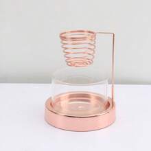 1pc Incense Holder With Thick Metal Base & Clear Glass Bowl - Stable, Shake-Free Design For Yoga Rooms, Home Decor, And Meditation Spaces Incense Holder - Multicolor - View 12