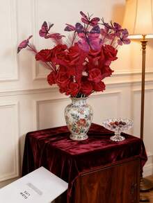 1/3 Stücke magentafarbene Schmetterlings-Rose Künstliche Blumen, geeignet für Heimdekoration, Raumdekoration, Hochzeitsdekoration, Valentinstag, Vasen-Füller Hochzeitstisch-Mittelstücke, Schlafzimmerdekoration, Geschenke für Frauen, Geburtstagsdekorationen