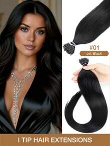 30克，50片，I型接发，真人发，12-22英寸，易于造型，冷融合预粘合接发，Remy天然发，持久不掉发，柔软自然，I型接发便携小巧，方便旅行和补妆，浪漫的长度和蓬松度，角色扮演和日常时尚造型必备假发，情人节佳品