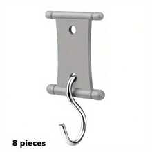 4/8 Piezas Ganchos en forma de S para toldo de camping, Colgador de tienda de campaña RV con agujeros, Colgador ligero, Adecuado para accesorios de caravana y camping - Gris - Ver 5