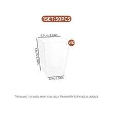 25/50/100Pcs, 5 Oz Plastic Clear Square Parfait Cups With Spoons, Party Small Serving Dessert Bowls For Appetizers, Puddings, Mousse, Yogurt, Parfait Ice Cream - - - View 10