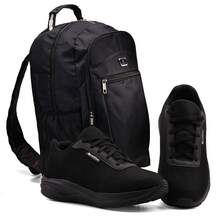 Kids' Tennis Shoe + Backpack Set For Boys And Girls - Lightweight And Comfortable With Tie Closure And Buckle - 黑色 - 查看 5