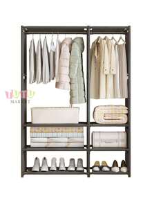 Perchero Independiente De Doble Capa, Perchero De Pie, Organizador De Metal Para Ropa Armario, Closet Organizador De Ropa, Estante De Ropa Para BalcóN, Dormitorio Y LavanderíA, Perchero, Expositor De Ropa, Armario, Organizador De Armario Colgante De Dos Niveles PortáTil Con, Almacenamiento De Vestuario Independiente Para Abrigos, Dormitorio, Entrada, Estructura De Acero Duradera, Ensamblaje FáCil, EstanteríA De Almacenamiento MetáLico Multiusos(Negro) - Negro - Ver 9