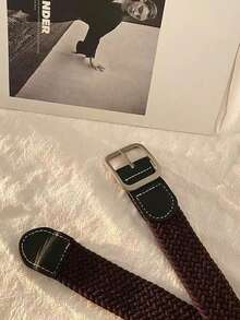 Cinturón elástico de cintura, cinturón tejido de lona para mujeres y hombres - Multicolor - Ver 11