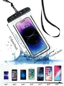 1 st universellt vattentätt telefonfodral, vattentätt telefonskal, kompatibelt med 14/13/12/11 Pro Max/XS Plus, passar Galaxy S22/S23-telefoner (upp till 7,0 tum), 3D-torrväska för telefonen, lämplig för semester, kompatibelt med och andra telefonmodeller