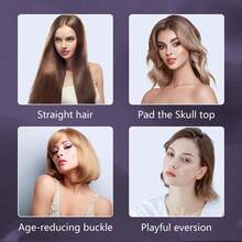 女士无线便携式直发器，USB充电式负离子热风梳，有效抚平毛躁，打造亮泽柔顺秀发。耐热设计，三档温度调节，30秒快速加热，2000mAh电池续航30分钟。在家、宿舍或旅行途中，轻松打造沙龙级造型，适用于短发、刘海、长发和卷发。是送给女性、学生和直发爱好者的完美圣诞节、节日和生日礼物。