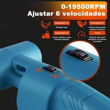 Sopladora Aire Inalambrica Eléctrica Portátil 2 4.0batería - Azul - Ver 5