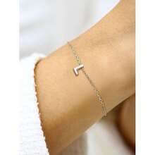 925 Sterling Silver Initial Letter Bracelet Women's Jewellery - A To Z, 6.3&Quot; + 2&Quot; Adjustable Personalized 26 Alpha...