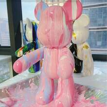 1/4/8件套创意DIY钥匙扣吊坠套装，含液体颜料，泰迪熊钥匙扣套装，送给朋友的贴心礼物，可作包包钥匙扣、汽车挂件、生日礼物、派对礼品、节日礼物、墙面装饰、珠宝配件、桌面装饰 - 彩色 - 查看 4