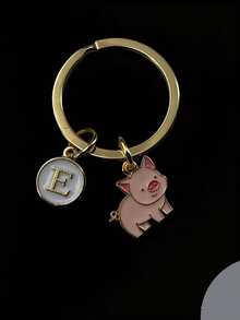 Personalized Mini Pig Keychain Gift Pendant, Gift For Boys - Pink - View 4