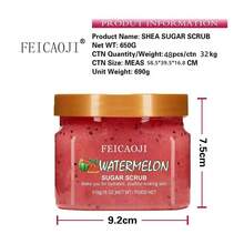 Exfoliante corporal con azúcar de karité coco sandía rosa alfa arbutina Scrub Uva Karité Exfoliación Corporal Hidratación Aroma Frutal Reparador Rejuvenecedor Cosmético Cuidado Piel - Multicolor - Ver 2