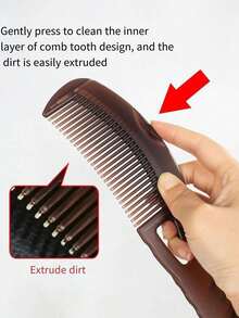 1pc Minimalist Multi-Functional Natural Massage 5-Tooth Gua Sha Comb, Anti-Hair Loss Massage Scalp Meridian Comb For Men And Women