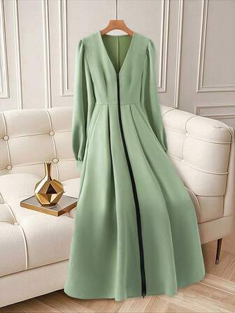 Elegan Women's Autumn And Winter Dresses, Fashionable Women's Elegant Long Knit Dresses