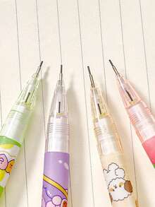 0.5mm Automatic Pencil With Rubber No Refill Cute Style Writing Tool For Students Children School Office Teaching Writing Tool (Random Style) Back-To-School Season Starting School Season - Multicolor - View 2