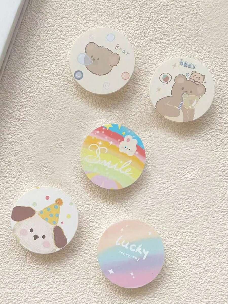 1 pieza Soporte de teléfono con agarre de dibujos animados de oso y perro, soporte de escritorio adhesivo y expandible, soporte de teléfono unisex adecuado para todos los teléfonos inteligentes compatibles con y Android, regalo para cumpleaños, familia, amigos, para baño, cocina, regalos de cumpleaños, soporte de teléfono, accesorios de teléfono, con alta capacidad de carga