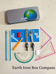 Juego de herramientas de dibujo de lata de metal surtido, incluye compás, transportador y otros instrumentos matemáticos, útiles de papelería prácticos adecuados para tareas de estudiantes, dibujo de ingeniería, aprendizaje diario, resalta múltiples opciones para entusiastas del dibujo, combinación de herramientas de dibujo profesional - Multicolor - Ver 12