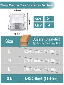 4/8/16/24 件椅腿地板保护垫 - 厚 TPE 硅胶家具滑块，透明椅套，用于降噪和地板保护，耐用家具脚垫，适用于桌椅、沙发和咖啡桌（圆形、方形） - 透明淺灰 - 查看 18