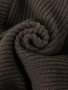 1pc Girls/Teens Casual Loose Comfortable Outdoor Thick Knit Long Sleeve Sweater, Autumn/Winter - Cà phê nâu - Xem 9