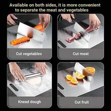 TAIMASI No Mold Cutting Board - Premium 2025 Stainless Steel Double-Sided Chopping Board | Food-Gra-De For Kitchen & Restaurant Use, Perfect For Upcoming US Holidays (Thanksgiving Nov 27, Black Fri-Day Nov 28, Christmas Dec 25) | Durable, Easy To Clean, Space-Saving, Rust-Proof & BPA-Fr-Ee, Food Safety Guaranteed - 銀色 - 查看 10