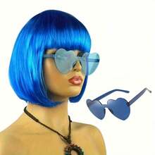 Purple Qi Liu Hai Bobo Head Wig Short Hair BOB Head Color Anime Halloween Wig Anime Party Dress Up Wig Christmas Halloween Party Wig - Multicolor - View 15