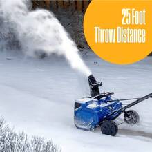 Open Box 23in Snow Blower - 25ft Throwing Distance, Heavy-Duty Snow Removal Tool For Driveways & Walkways, Powerful Snow Thrower For Winter Storms, Easy-To-Operate For Home Use - 藍色 - 查看 2
