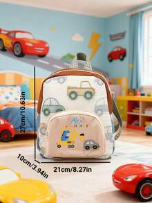 A Mini Casual And Versatile Back-To-School Backpack With A Cute Cartoon Car Print And A Custom Package With A Personalized Name Or Holiday Message. It Can Be Customized With Unique Names, Letters, Lucky Numbers, Etc. Perfect For Traveling, Dancing, Working Out, Gifts For Friends, Daughter's Birthday Gifts, Souvenir Bags, Christmas New Year Back To School Season. - Multicolor - View 6