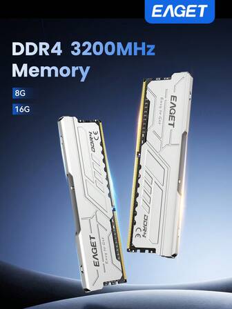 PS40系列DDR4内存，32GB套装（2x16GB）/16GB套装（2x8GB），3200MHz DDR4游戏内存，适用于Intel和AMD平台，采用铝合金外壳和3M导热硅胶双重散热设计。