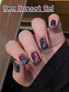 MISS SHAKA 10毫升秋冬美甲海日落琥珀蓝金光水晶玻璃珠猫眼凝胶指甲油美甲沙龙家用DIY超闪美白流行美甲艺术美甲用品 - 彩色 - 查看 4