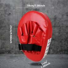 1pc-Boxing Mitts Pads - Adjustable Hand Target Training Pads For Boxing, Taekwondo, Kickboxing - Durable Shock Absorbing Punching Gloves & Shield - Đỏ - Xem 3