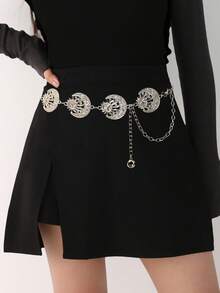 Bohemian Waist Chain Accessories, Moon & Star Metal Chain Waist Belt, Unique Personalized Sun Waist Chain, Versatile - Multicolor - View 9