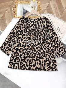 KeKe Bloomly 女士时尚豹纹宽松开衫，通勤、约会、派对、海滩、度假等场合皆宜 - 彩色 - 查看 7