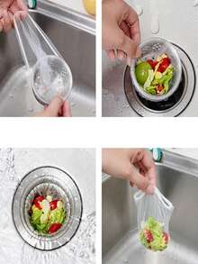 100 قطعة/مجموعة مصفاة بالوعة بيضاء، مناسبة للمطبخ والحمام والأغراض المنزلية - أبيض - مشاهدة 5