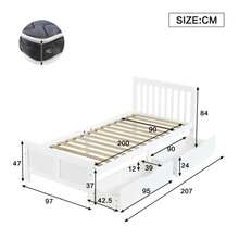 Bed Frames - White + Solid Wood - View 2