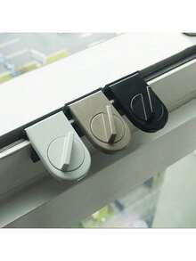 1 Anti-Theft Lock, Adjustable Sliding Window Door Anti-Theft Lock Wedge Block, Adjustable Sliding Window Door Anti-Theft Lock Plug, Sliding Door Fixed Clip, Sliding Door Lock, Anti-Opening Glass Wardrobe Sliding Door, Sliding Door Track Lock, Safety Limiter - Multicolor - View 11