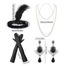 D EXCEED 1/3/4/6 件女式 1920 年代了不起的盖茨比人造羽毛头带婚礼派对下午茶狂欢节服装母亲节舞会万圣节装饰礼物 - 多色 - 查看 12