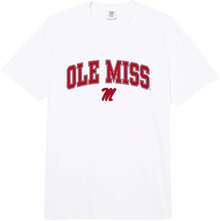 Mississippi Ole Miss Rebels Arched Over Officially Licensed Adult Heavyweight T-Shirt - White - View 1