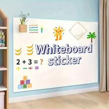 1 Roll - Self-Adhesive Soft White Board Wall Sticker, Comes With 1 Water-Based Marker - 17.7 Inches Wide, PVC Material, Suitable For Classroom, Home Message Board, Office Meeting Whiteboard - White - View 10